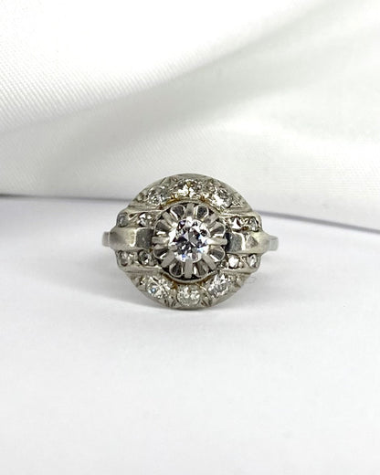 Bague Art - Déco 15 Diamants 0.63 carat &quot;Mandy&quot; - Elliade Paris