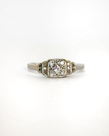 Bague Art Déco 15 Diamants &quot;Camélia&quot; - Elliade Paris