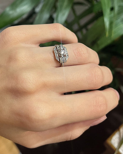 Bague Art - déco 17 Diamants &quot;Genevive&quot; - Elliade Paris