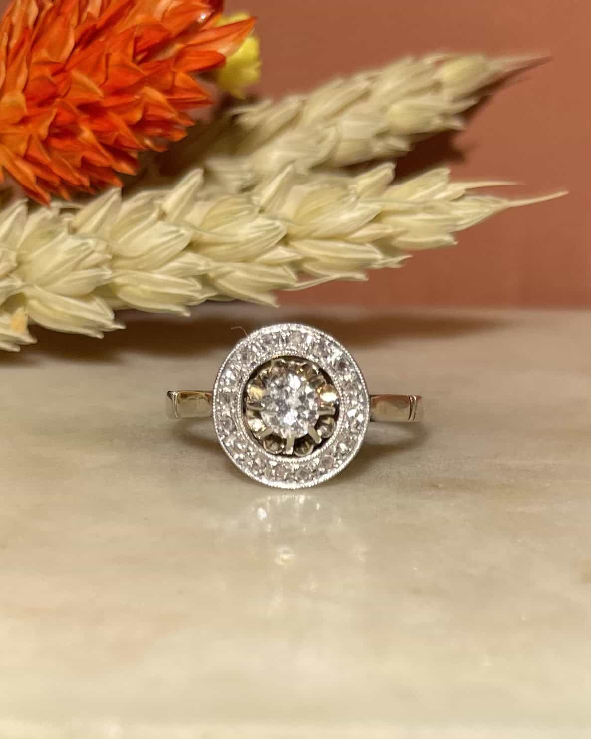 Bague Art Déco 17 Diamants &quot;Nina&quot; - Elliade Paris