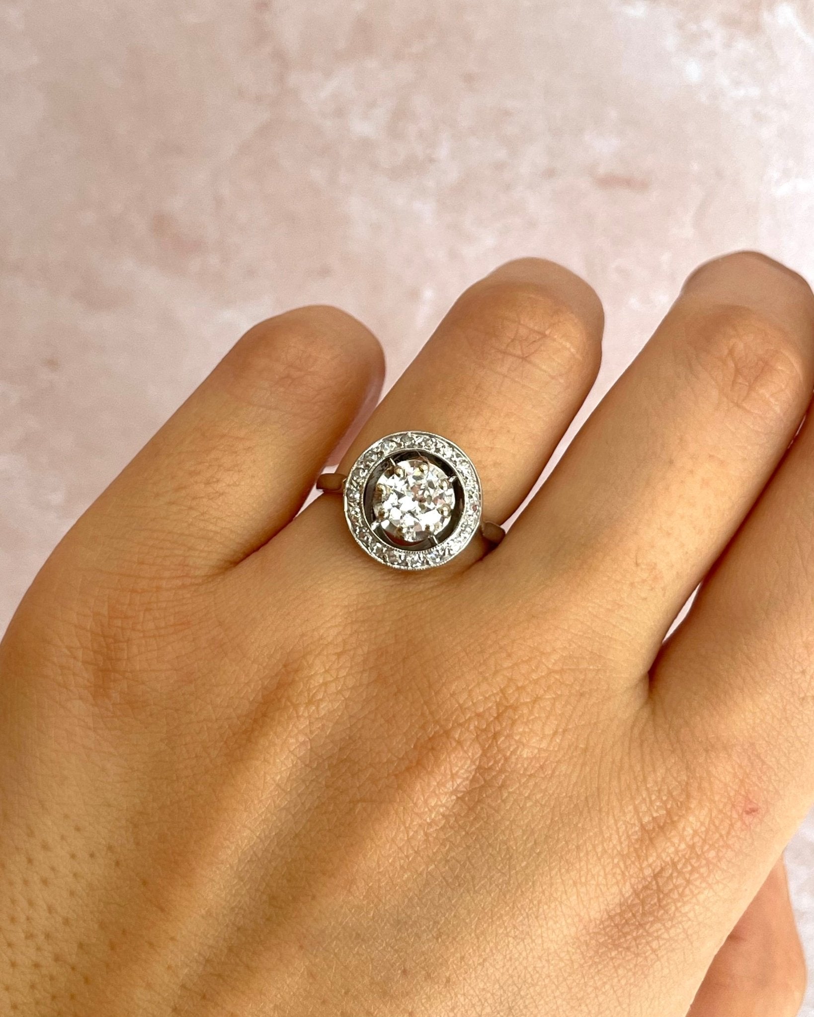 Bague Art - Déco 19 Diamants 1 carat "Méline" - Elliade Paris