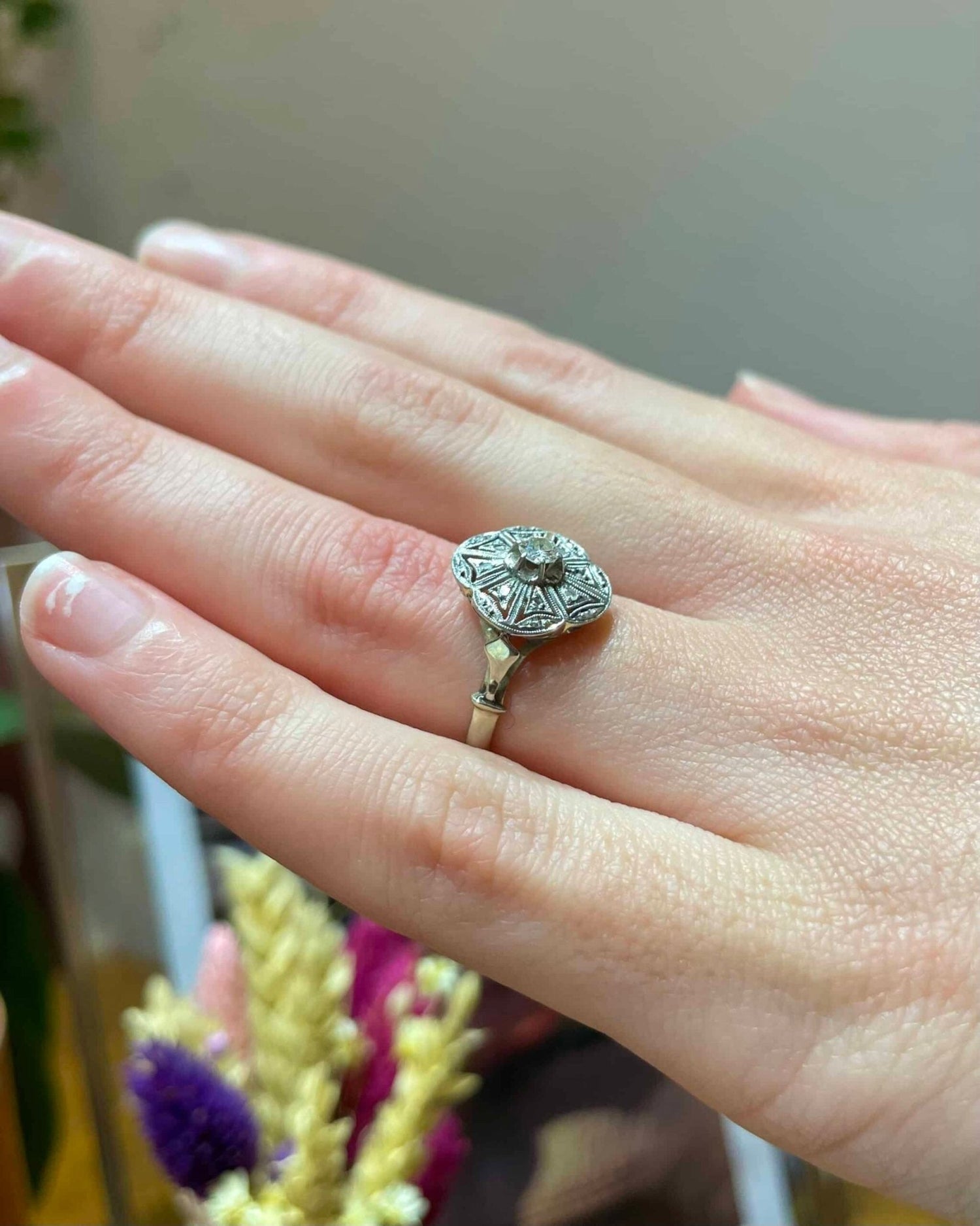 Bague Art - déco 1930 Diamants &quot;Lexie&quot; - Elliade Paris