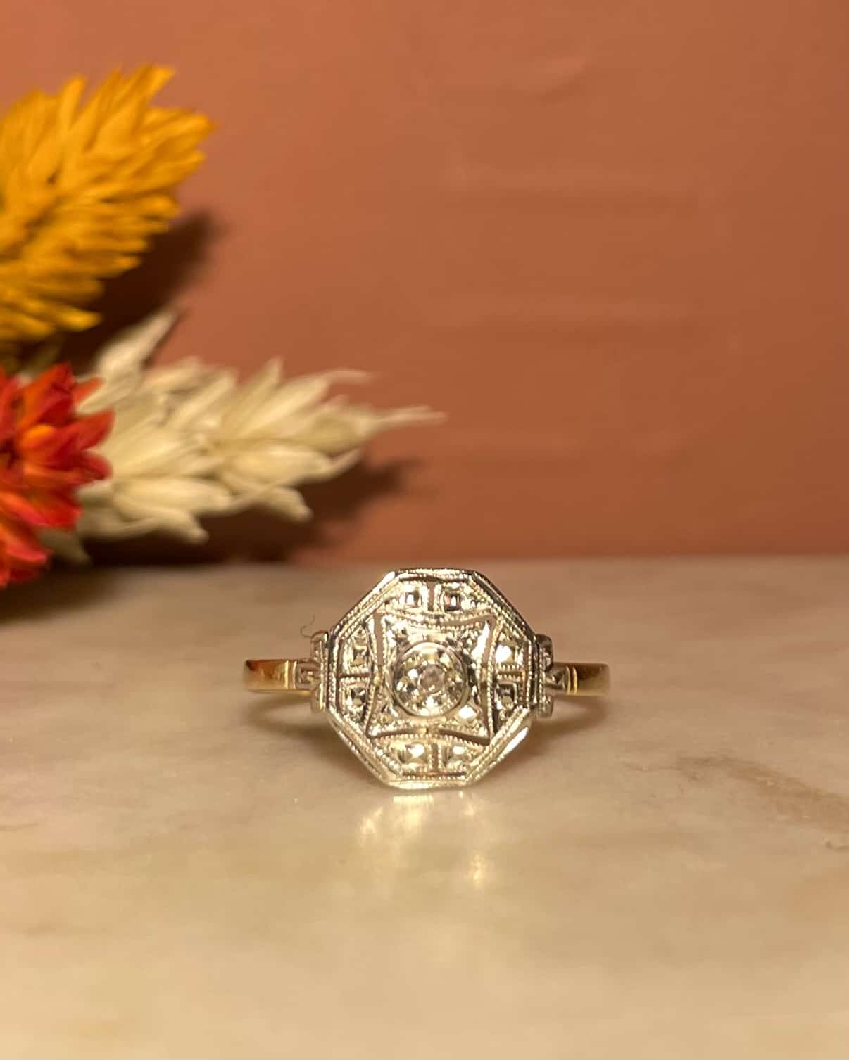 Bague Art - Déco 1940 Diamant &quot;Arius&quot; - Elliade Paris