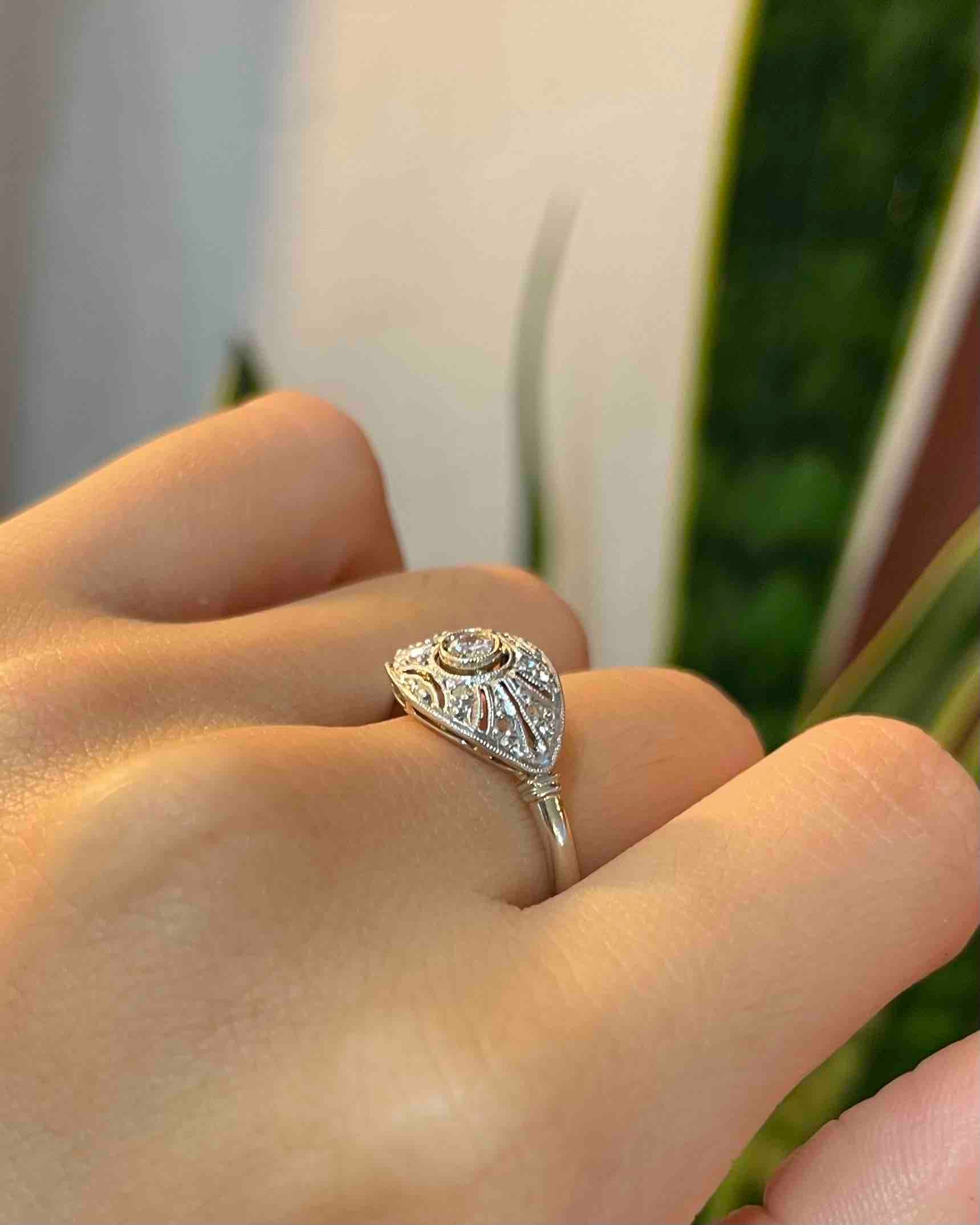 Bague Art-Déco Diamants "Swan"