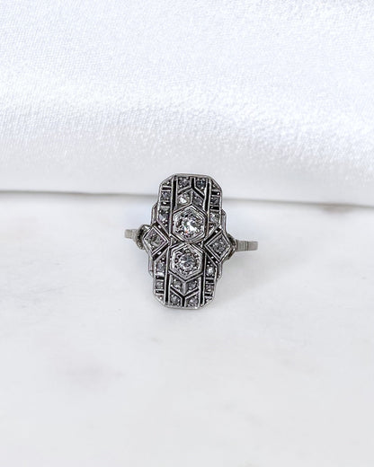 Bague Art - Déco 20 Diamants &quot;Roumi&quot; - Elliade Paris