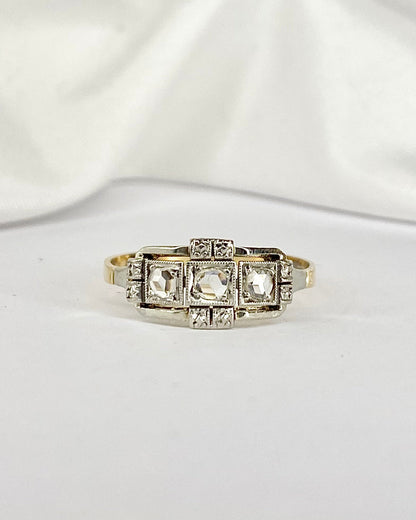 Bague Art Déco 3 Diamants &quot;Clothilde&quot; - Elliade Paris