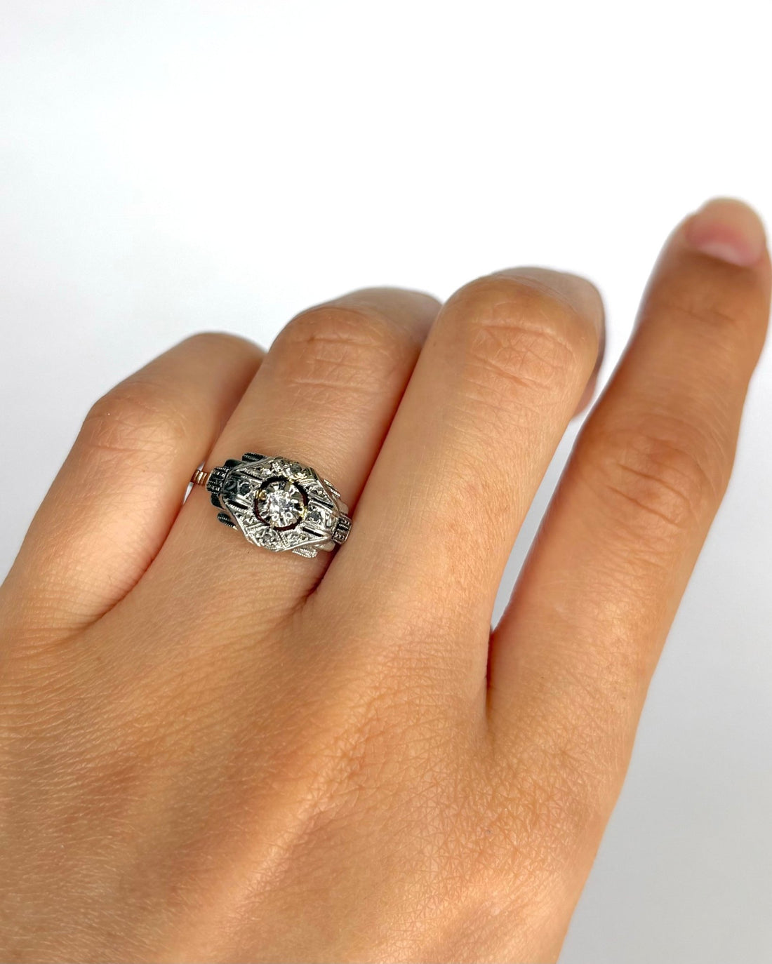 Bague Art - Déco 7 Diamants "Robina" - Elliade Paris