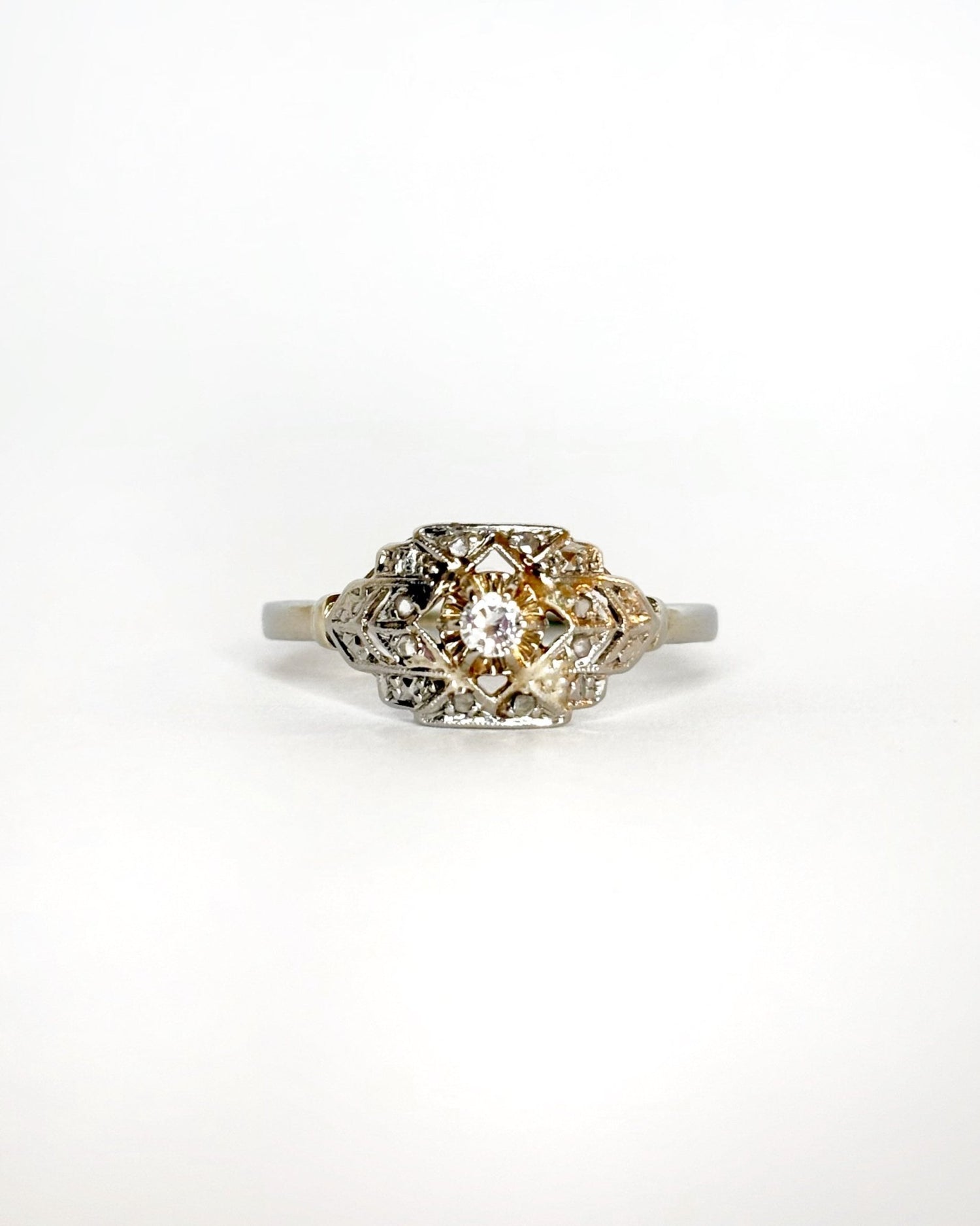 Bague Art Déco 9 Diamants &quot;Loane&quot; - Elliade Paris