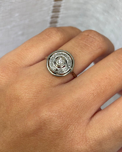 Bague Art Déco 9 Diamants &quot;Lyana&quot; - Elliade Paris
