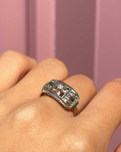 Bague Art Déco 9 Diamants &quot;Mafalda&quot; - Elliade Paris