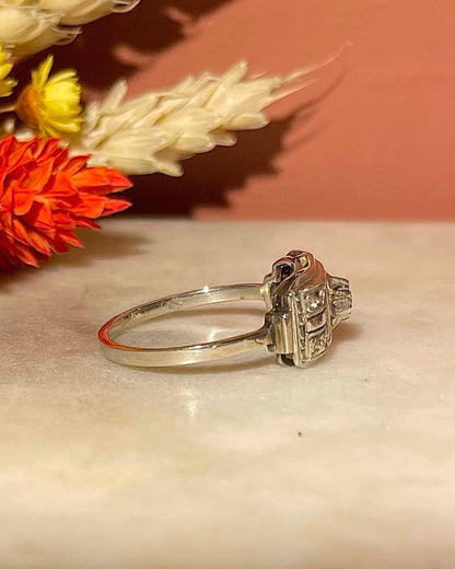Bague Art Déco 9 Diamants &quot;Mafalda&quot; - Elliade Paris