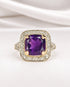 Bague Art-Déco Améthyste 2.50 carats & Diamants "Elia" - Elliade Paris