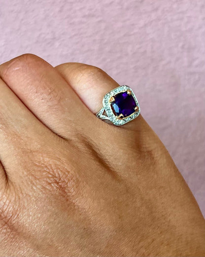 Bague Art-Déco Améthyste 2.50 carats &amp; Diamants "Elia" - Elliade Paris