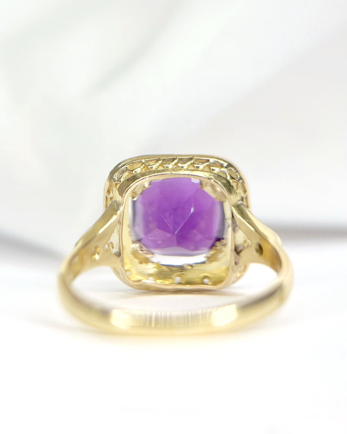 Bague Art-Déco Améthyste 2.50 carats &amp; Diamants "Elia" - Elliade Paris