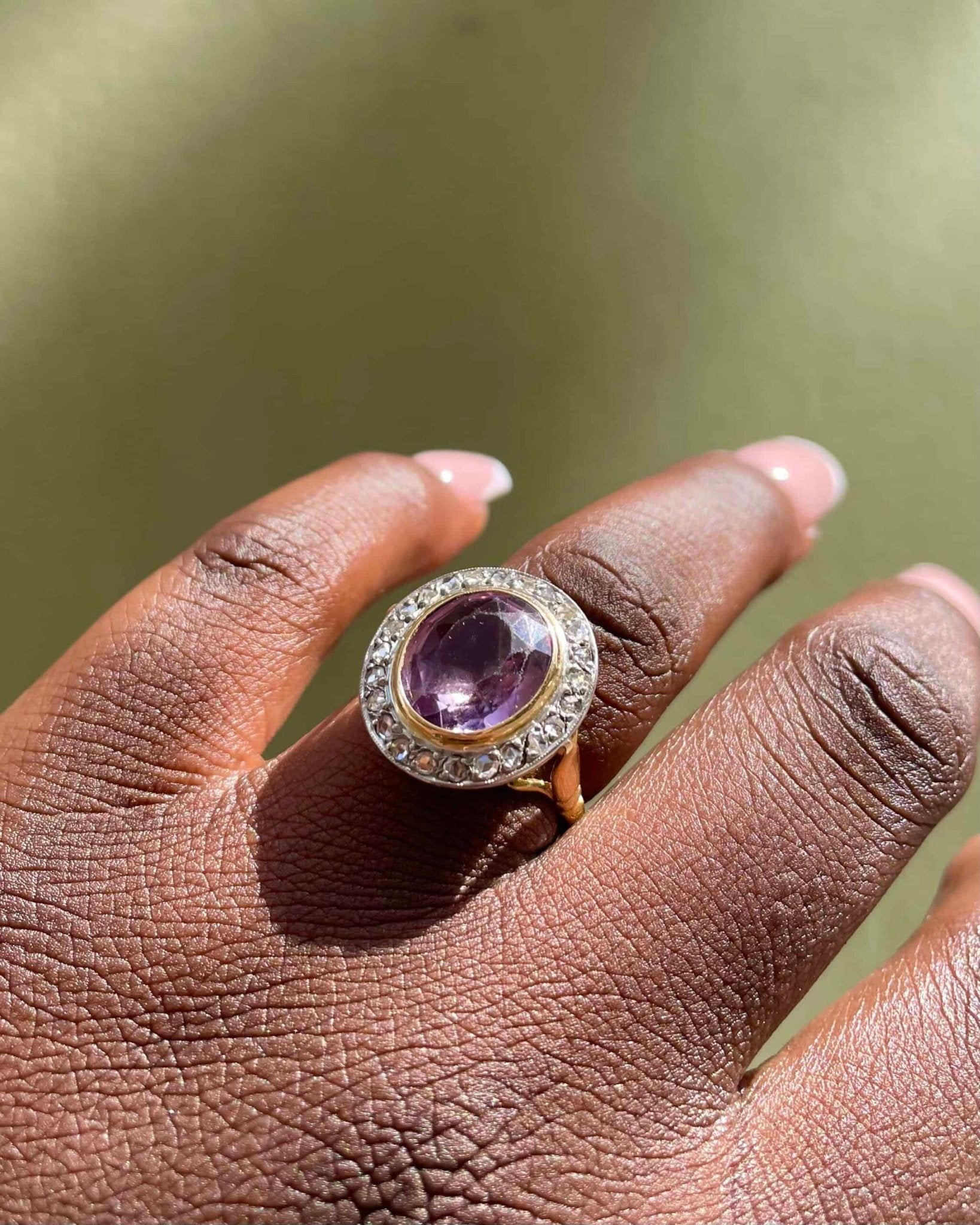 Bague Art - Déco Améthyste &amp; Diamants "Faustine" - Elliade Paris