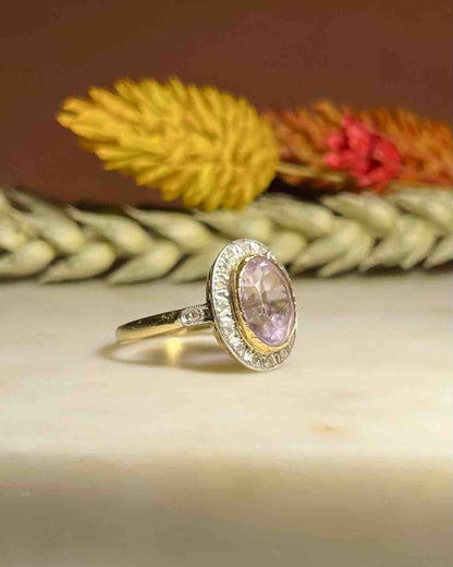 Bague Art - Déco Améthyste &amp; Diamants &quot;Liria&quot; - Elliade Paris