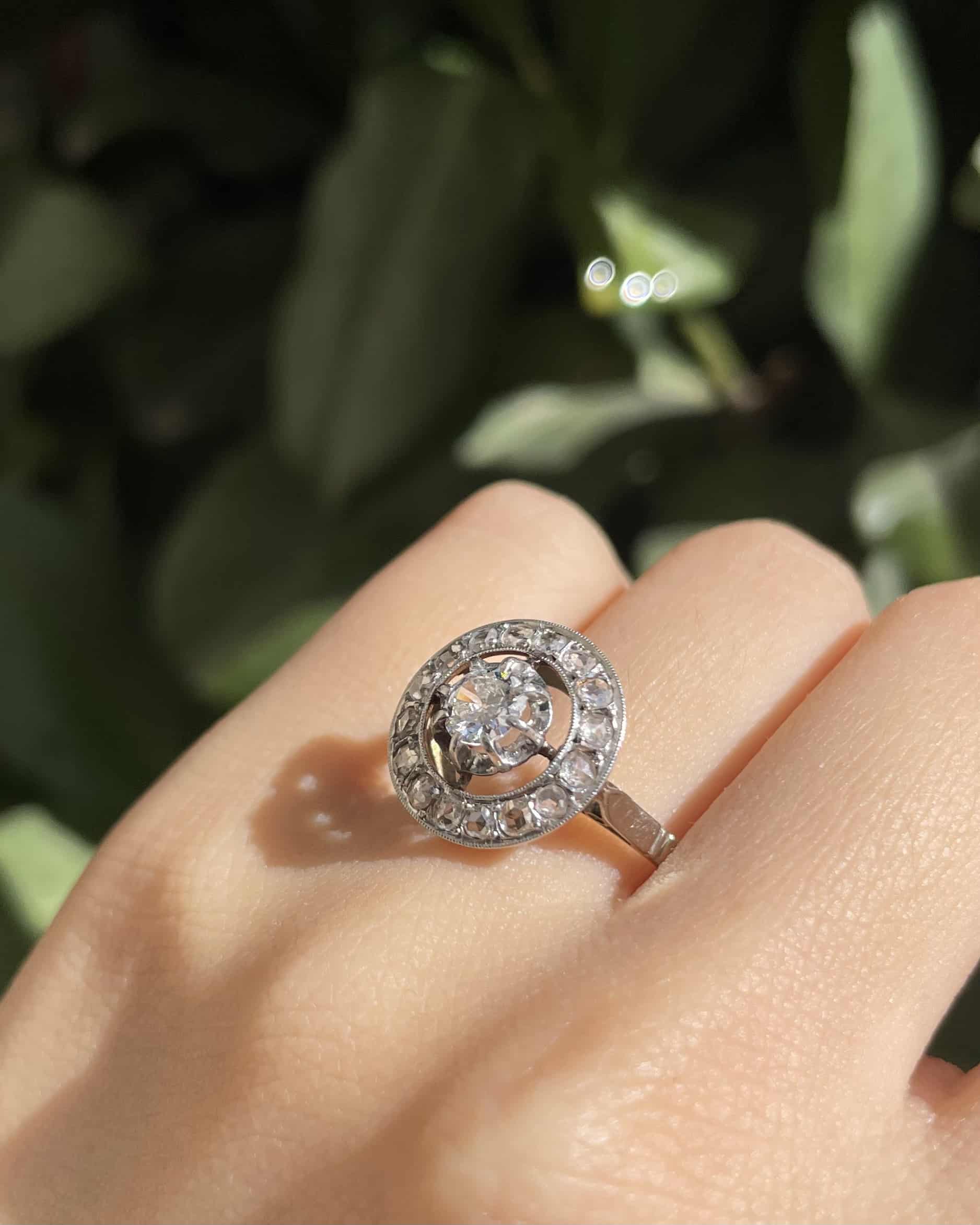 Bague Art-déco 17 Diamants "Athéna"