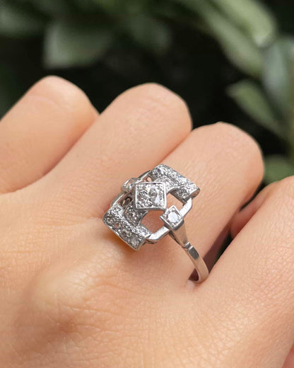 Bague Art-Déco Diamants 0.49 carat &quot;Gitroïna&quot;
