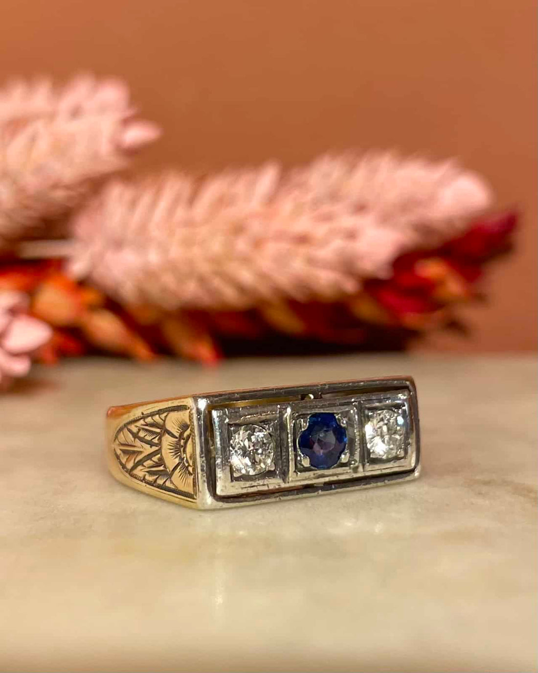Bague Art Déco Saphir &amp; Diamants &quot;Lydia&quot;