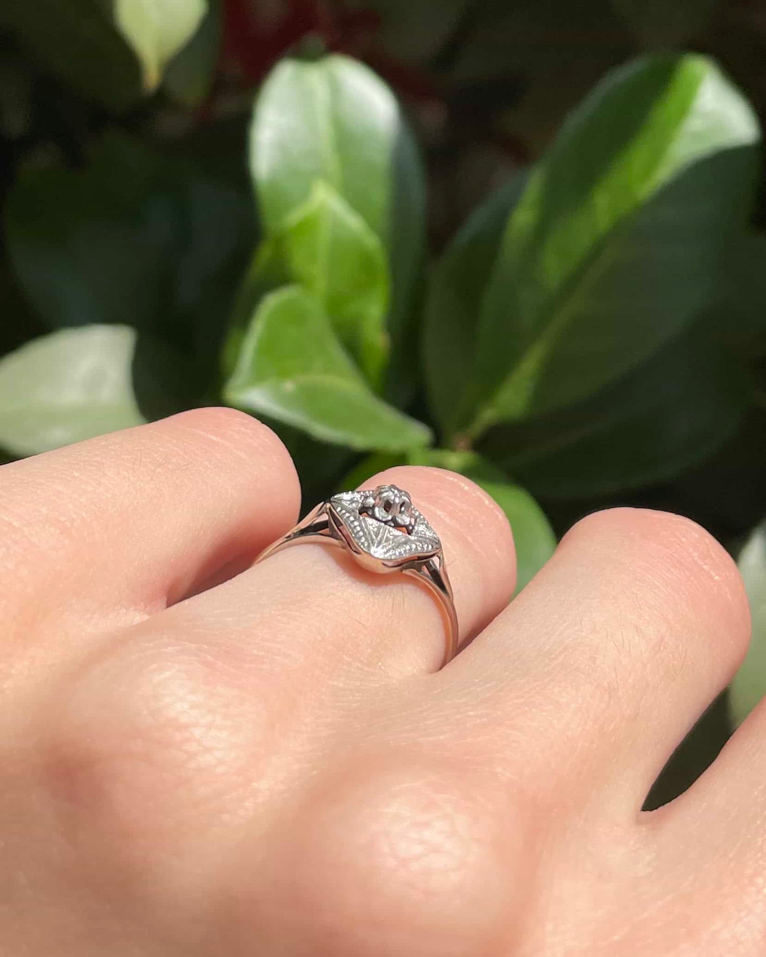Bague vintage Art Déco Diamant &quot;Azzedina&quot;