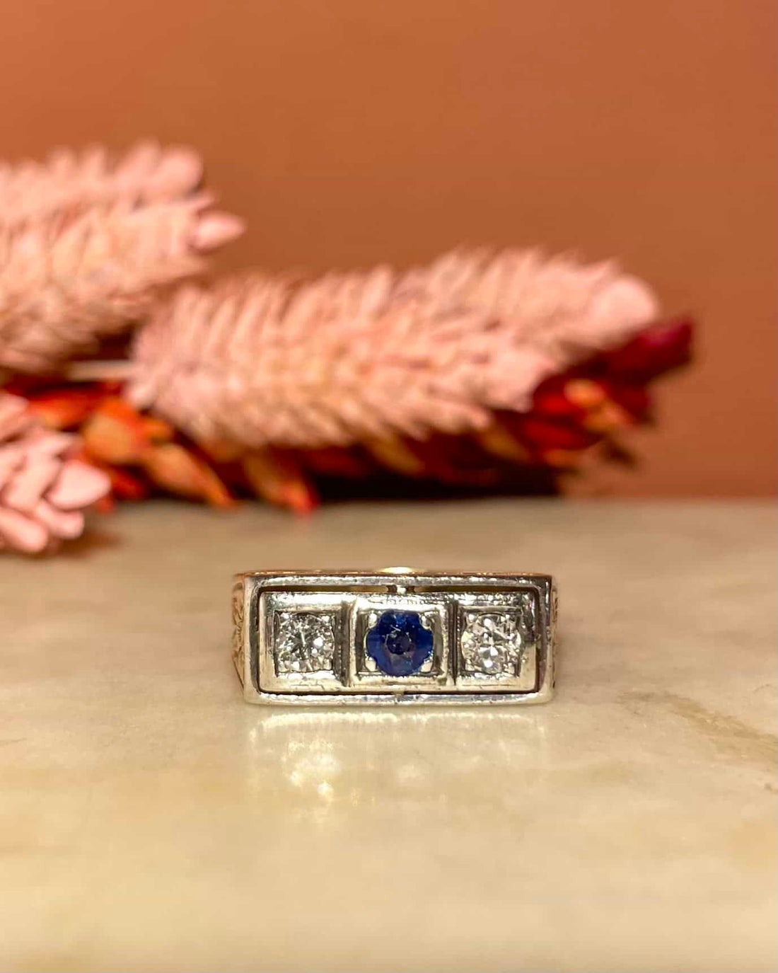 Bague Art Déco Saphir &amp; Diamants &quot;Lydia&quot;