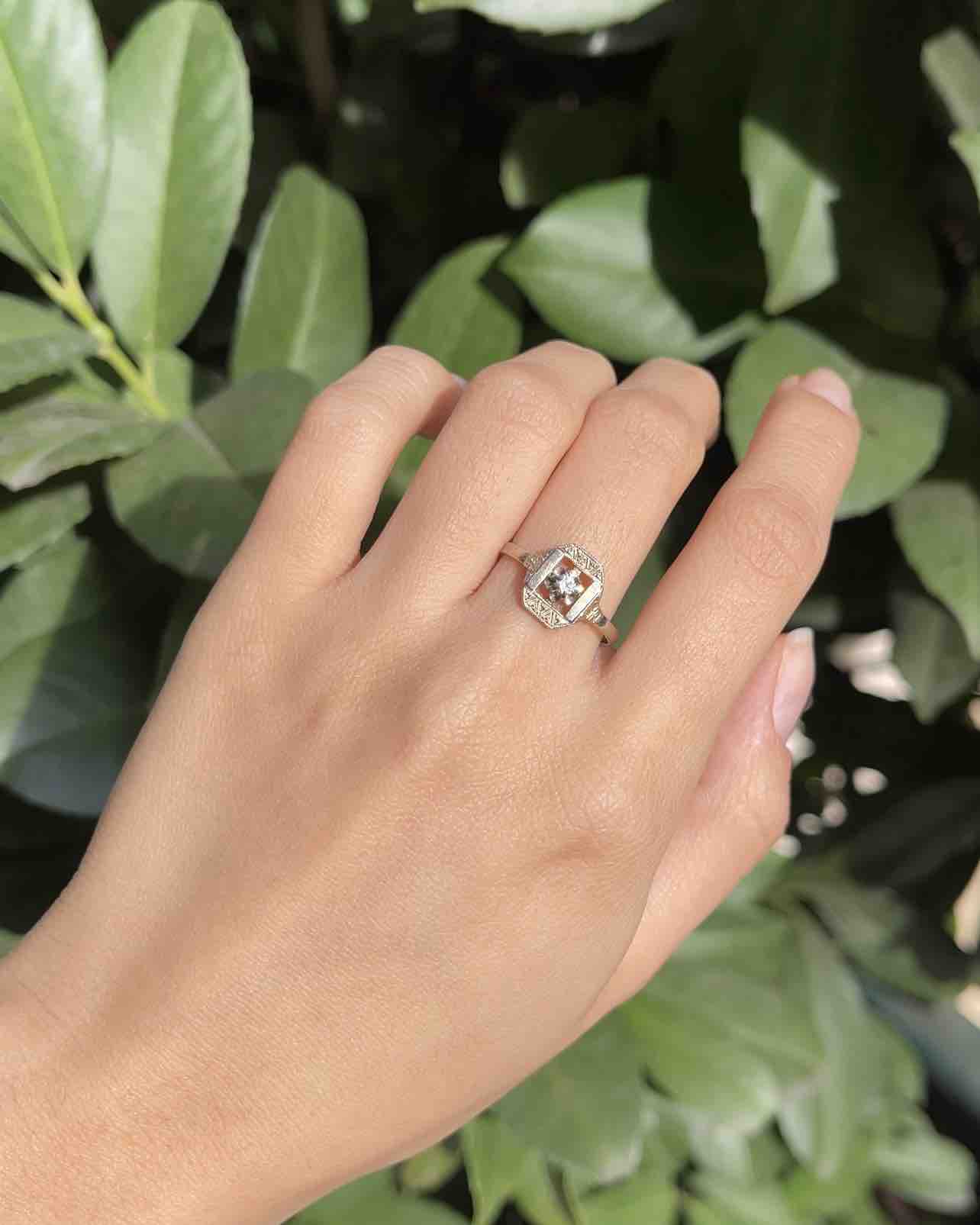 Bague Art-Déco Diamant "Andrée" - Elliade Paris