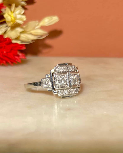 Bague Art-déco 12 Diamants &quot;Tatum&quot;