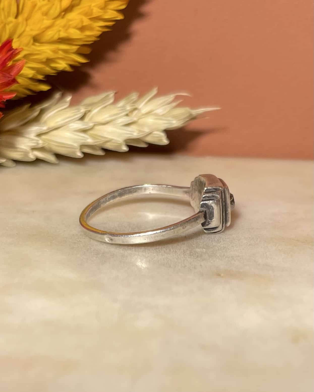 Bague Art déco Argent massif &amp; Diamant 0.25 carat &quot;Elliot&quot; - Elliade Paris