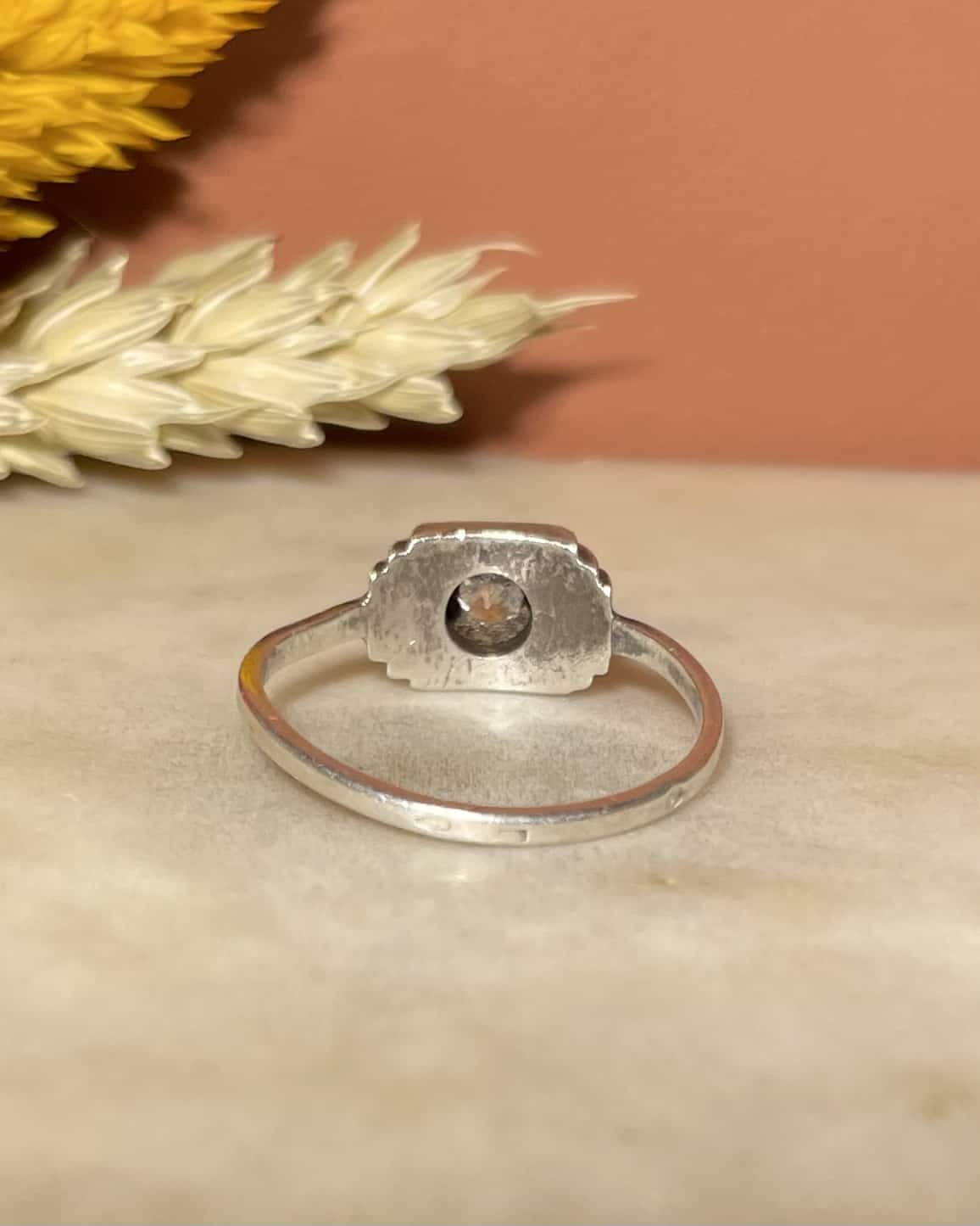 Bague Art déco Argent massif &amp; Diamant 0.25 carat &quot;Elliot&quot; - Elliade Paris