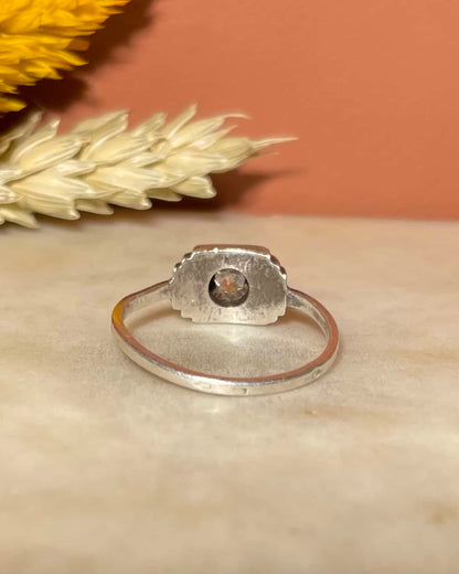 Bague Art déco Argent massif &amp; Diamant 0.25 carat &quot;Elliot&quot; - Elliade Paris