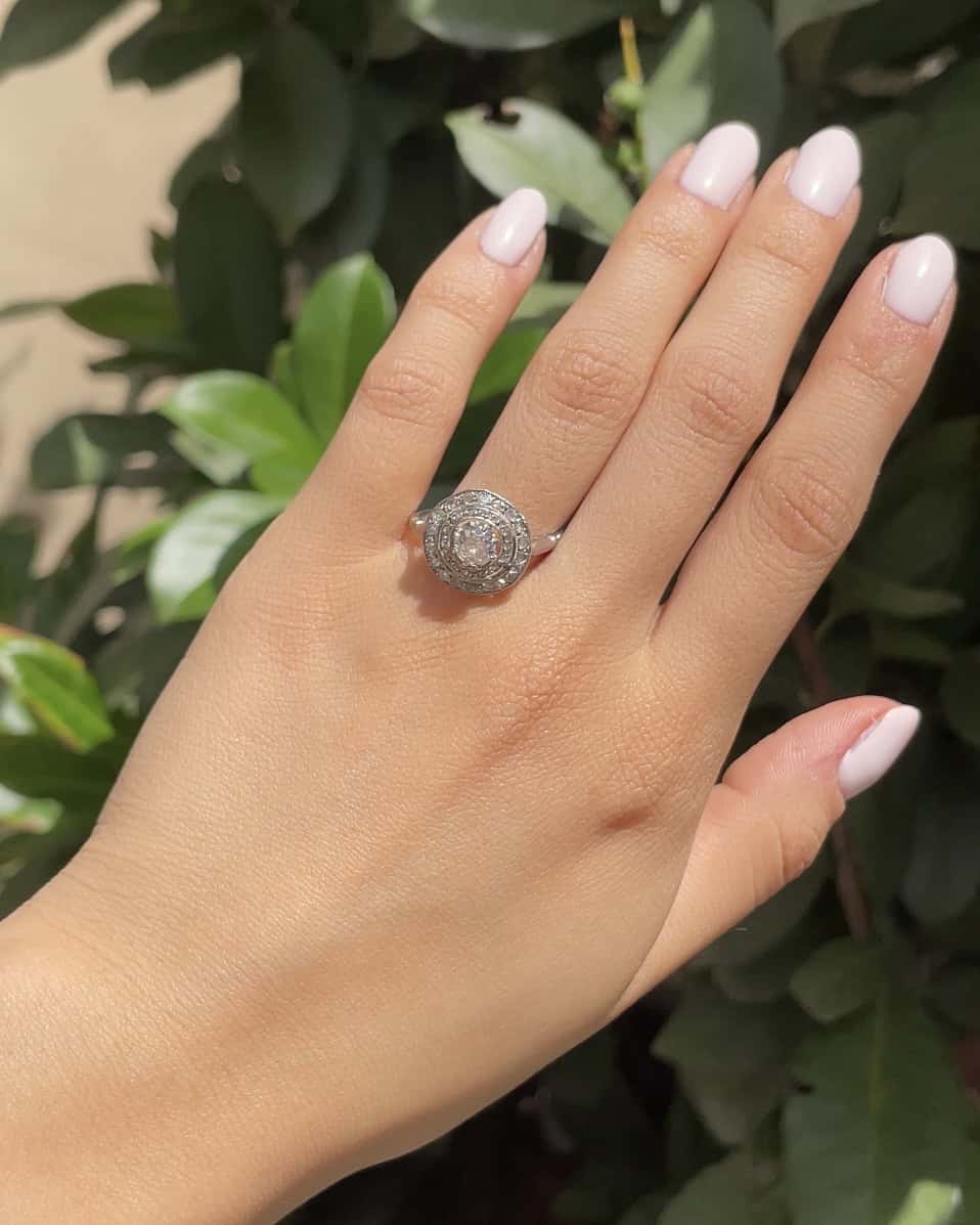 Bague Art-Déco Diamant 0.45 carat &quot;Chantal&quot;