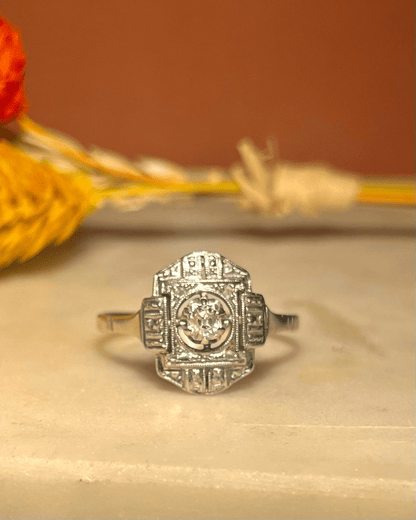 Bague Art - Déco Diamant 0.14 Carat &quot;Tania&quot; - Elliade Paris