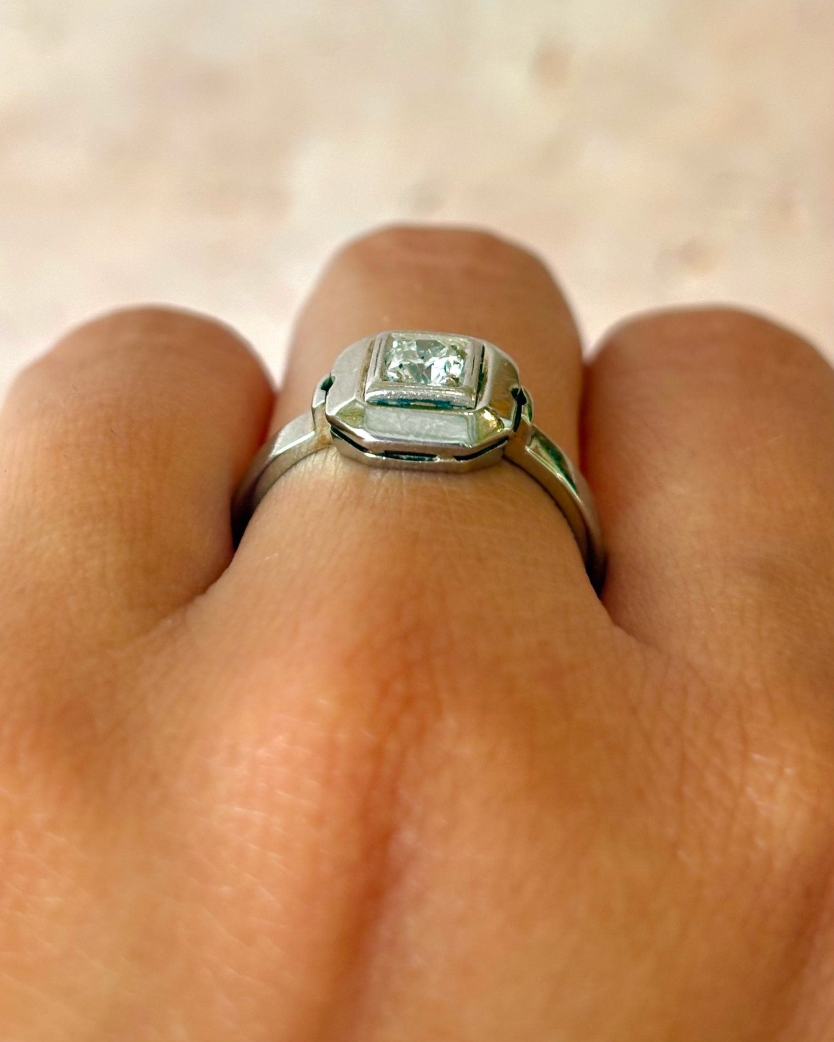 Bague Art Déco Diamant 0.22 carat "Enera" - Elliade Paris