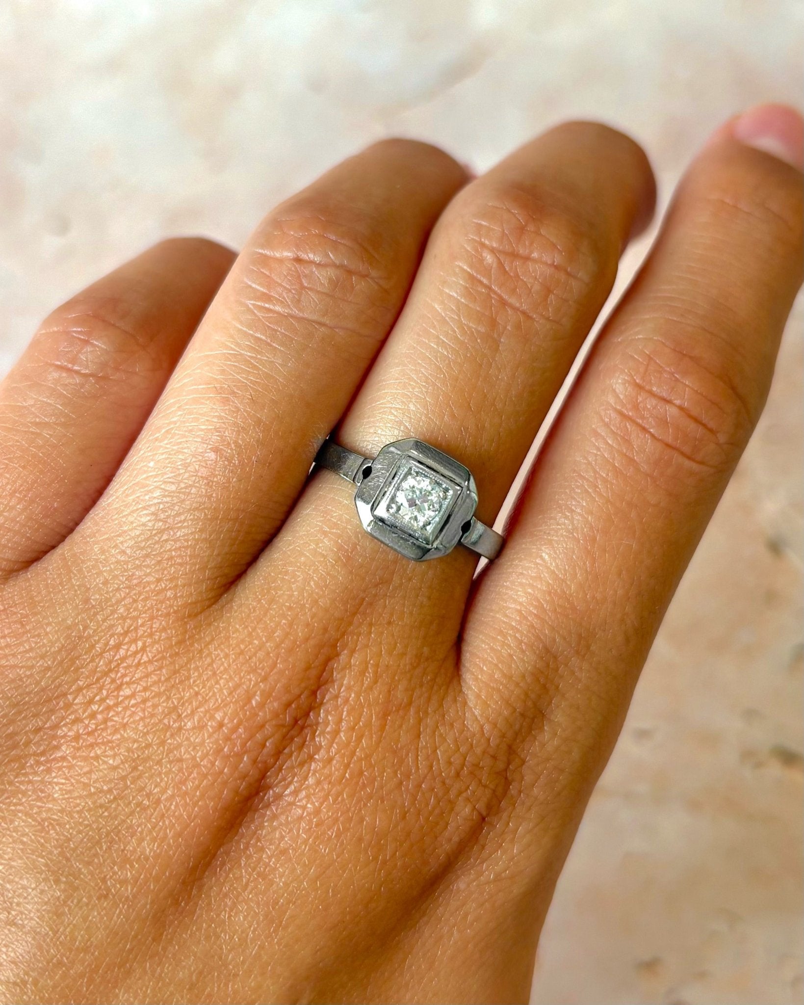 Bague Art Déco Diamant 0.22 carat "Enera" - Elliade Paris