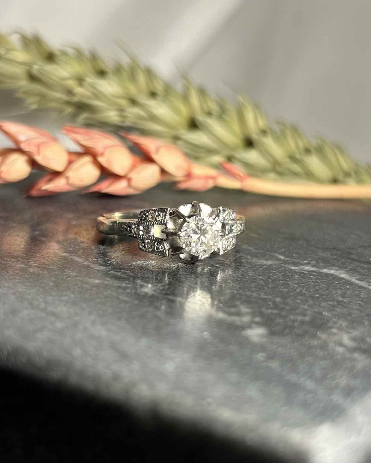 Bague Art Déco Diamant 0.40 carat "Ellie" - Elliade Paris