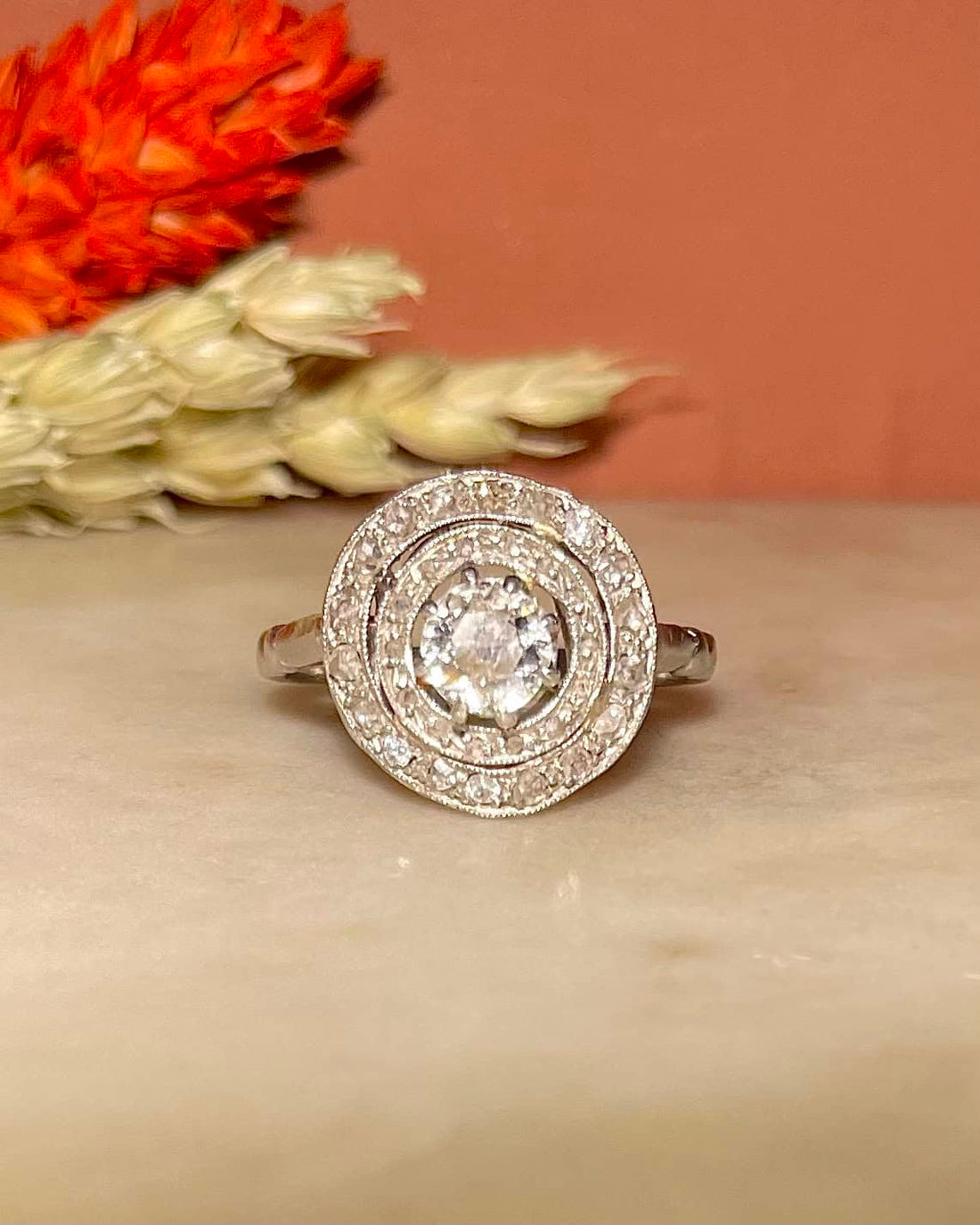 Bague Art - Déco Diamant 0.45 carat &quot;Chantal&quot; - Elliade Paris
