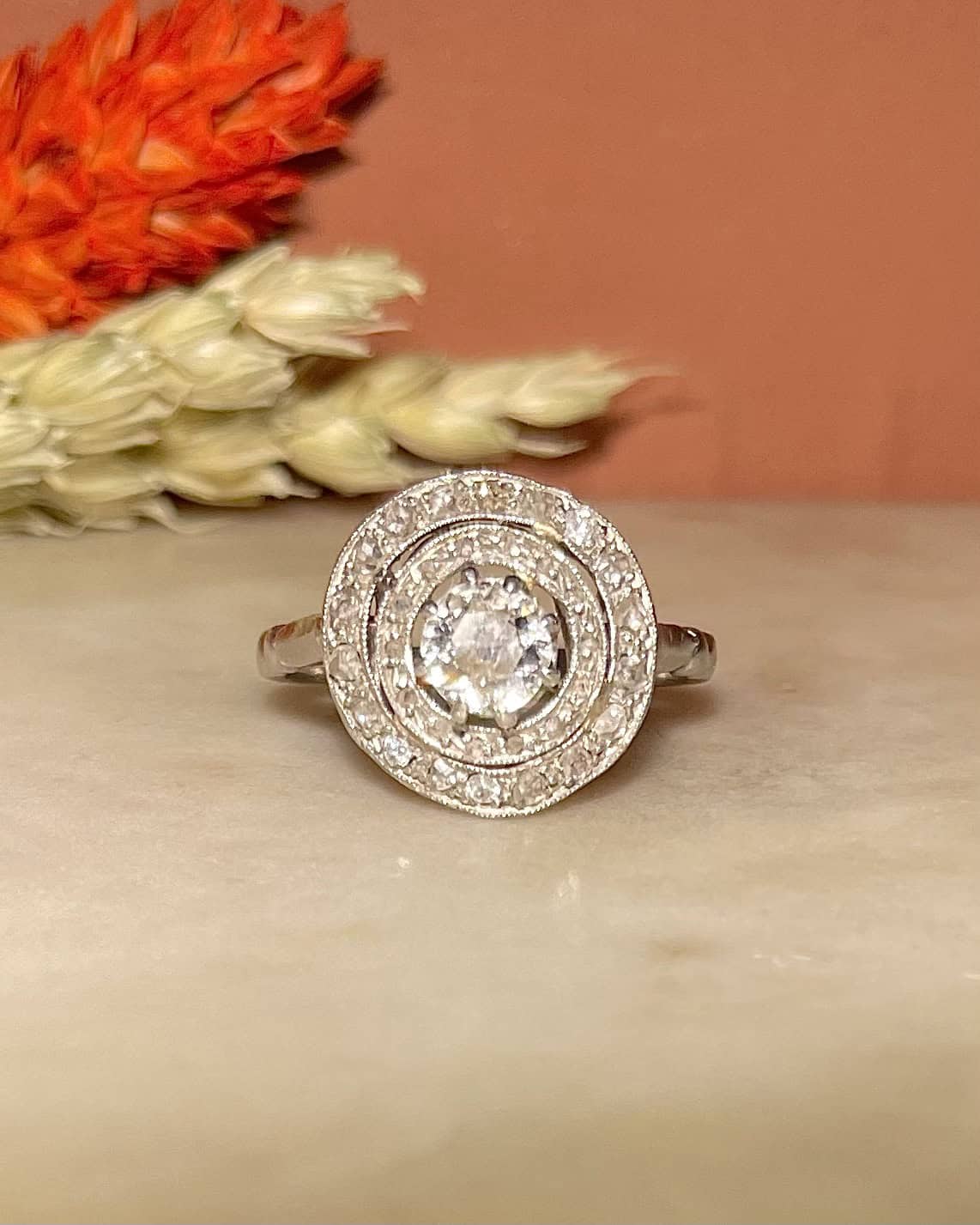 Bague Art - Déco Diamant 0.45 carat "Chantal" - Elliade Paris