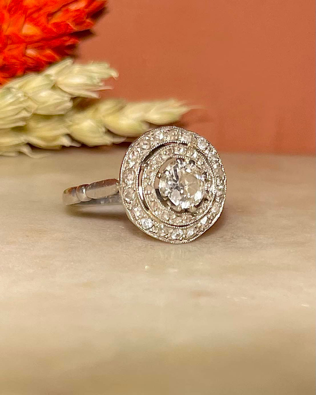 Bague Art - Déco Diamant 0.45 carat &quot;Chantal&quot; - Elliade Paris