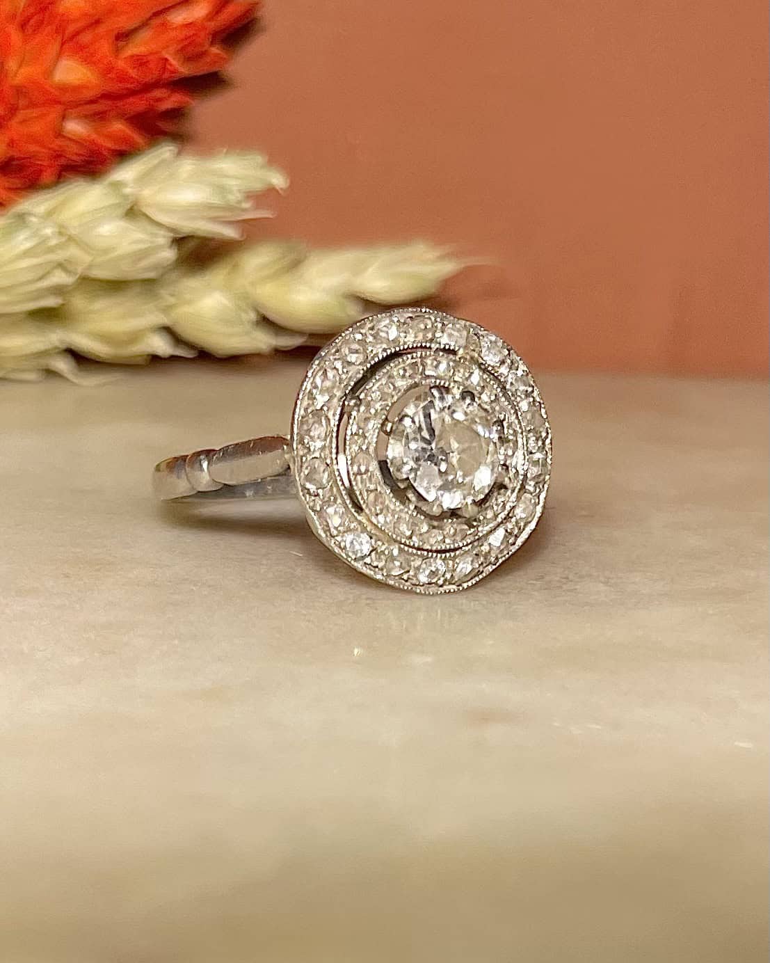 Bague Art - Déco Diamant 0.45 carat &quot;Chantal&quot; - Elliade Paris
