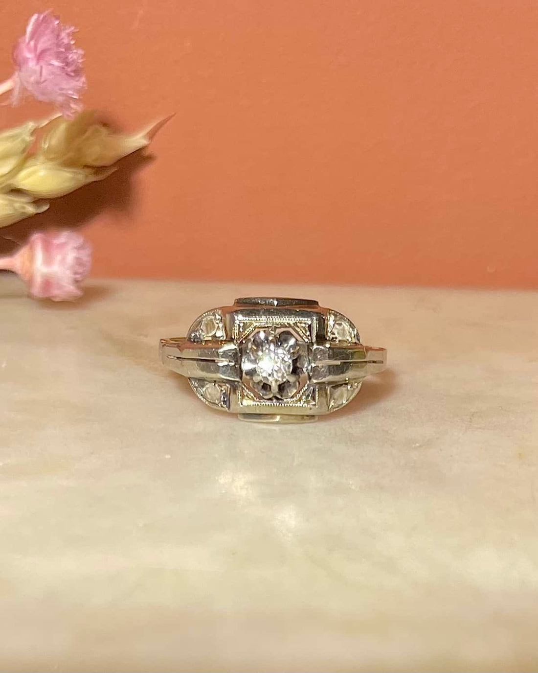 Bague Art - Déco Diamant &quot;Aria&quot; - Elliade Paris