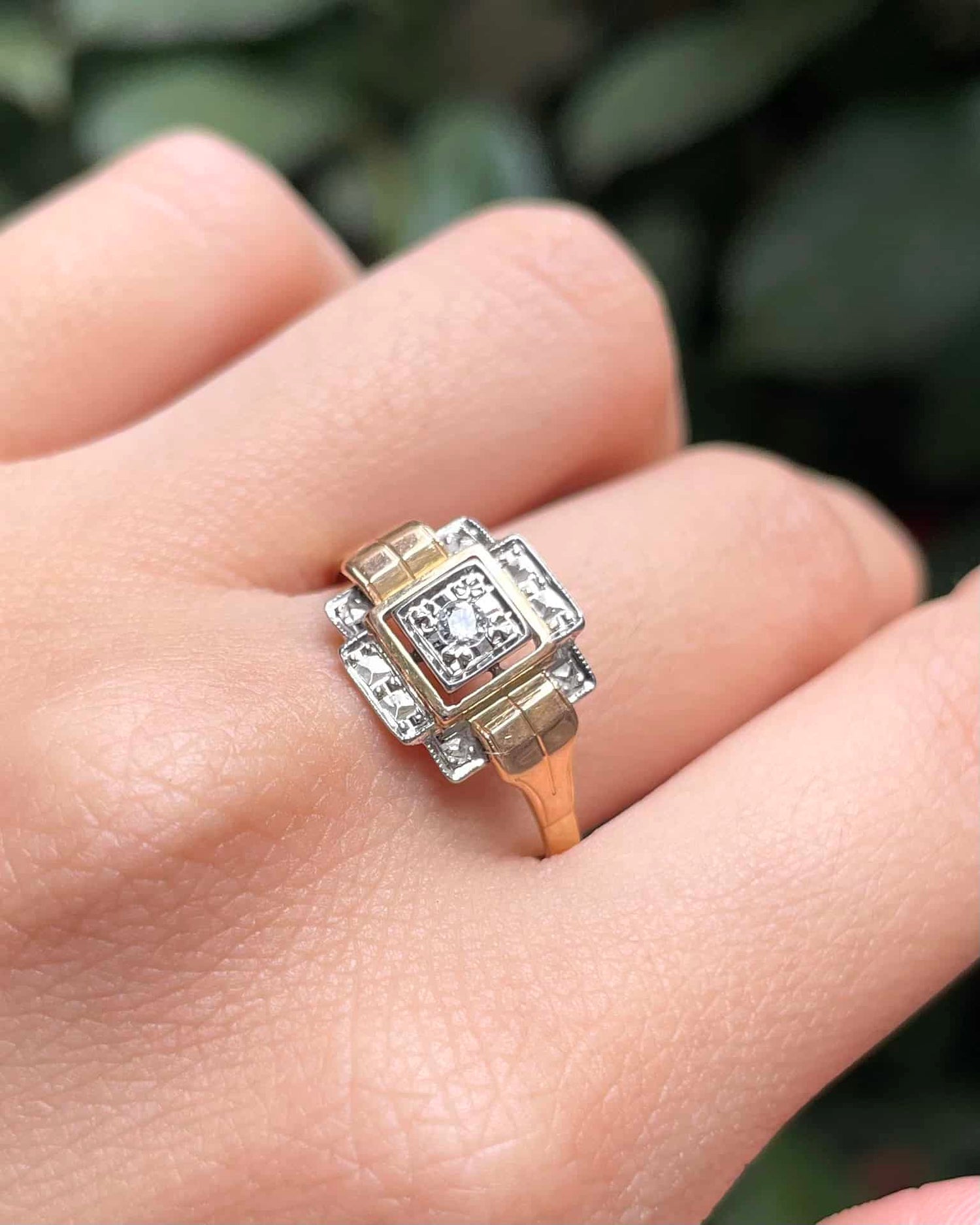 Bague Art - Déco Diamant &quot;Carla&quot; - Elliade Paris