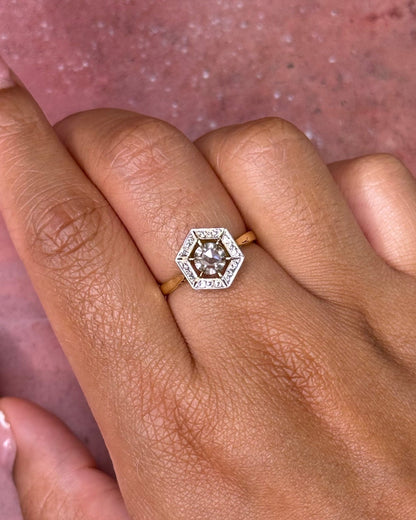 Bague Art-Déco Diamant &amp; Or "Barbara" - Elliade Paris