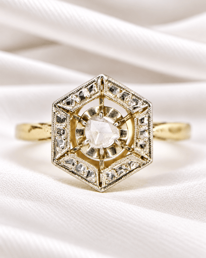 Bague Art-Déco Diamant &amp; Or "Barbara" - Elliade Paris