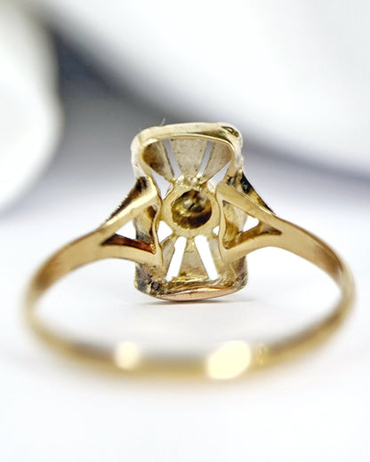 Bague Art-Déco Diamant &amp; Or "Germaine" - Elliade Paris