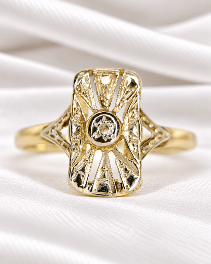 Bague Art-Déco Diamant &amp; Or "Germaine" - Elliade Paris