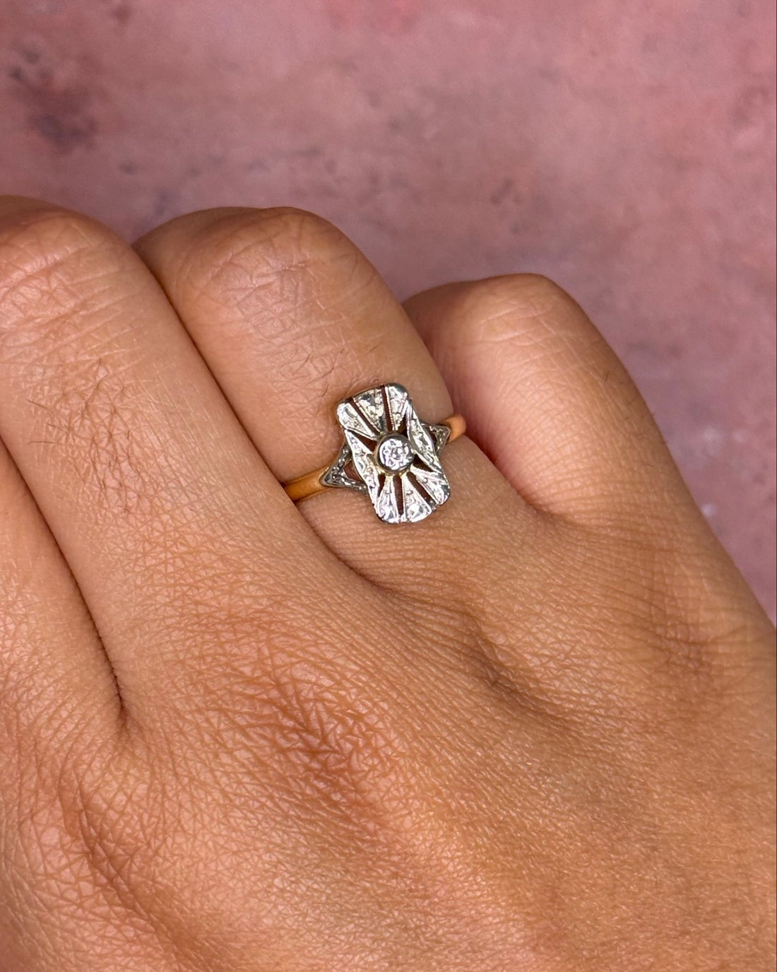 Bague Art-Déco Diamant &amp; Or "Germaine" - Elliade Paris