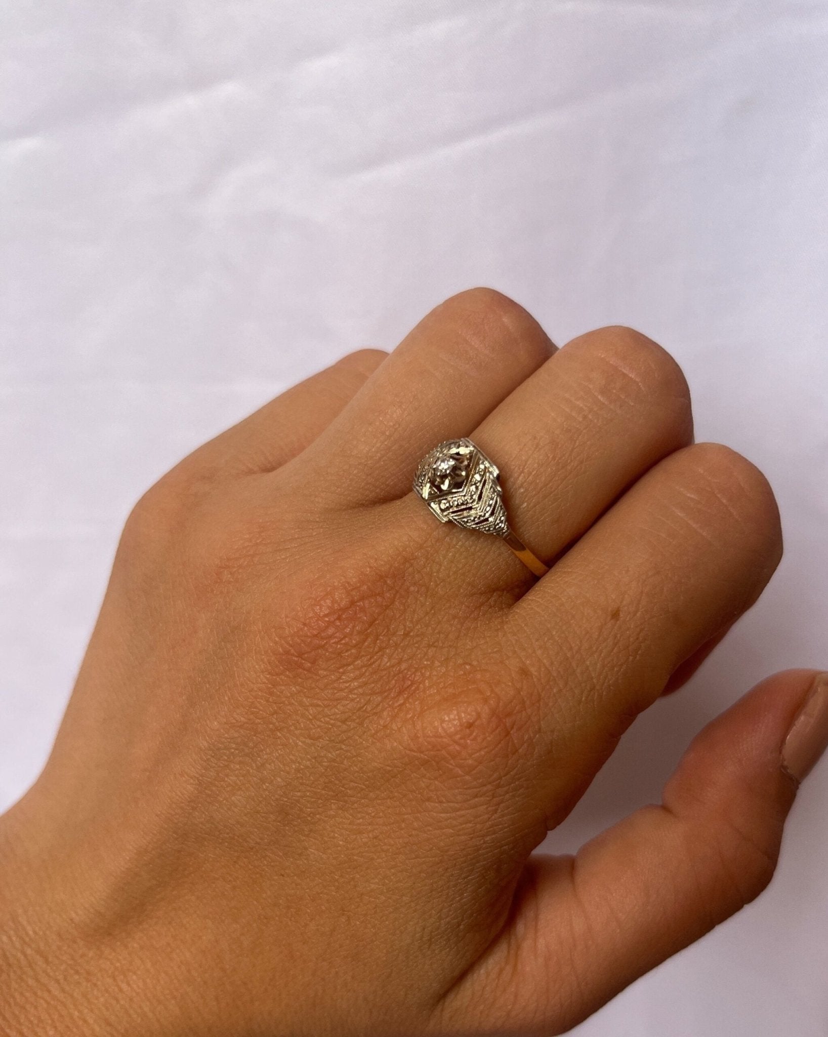 Bague Art - déco diamant "Pénélope" - Elliade Paris