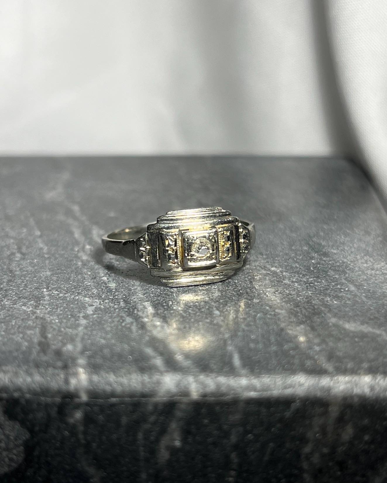Bague Art - déco diamant &quot;Philipia&quot; - Elliade Paris