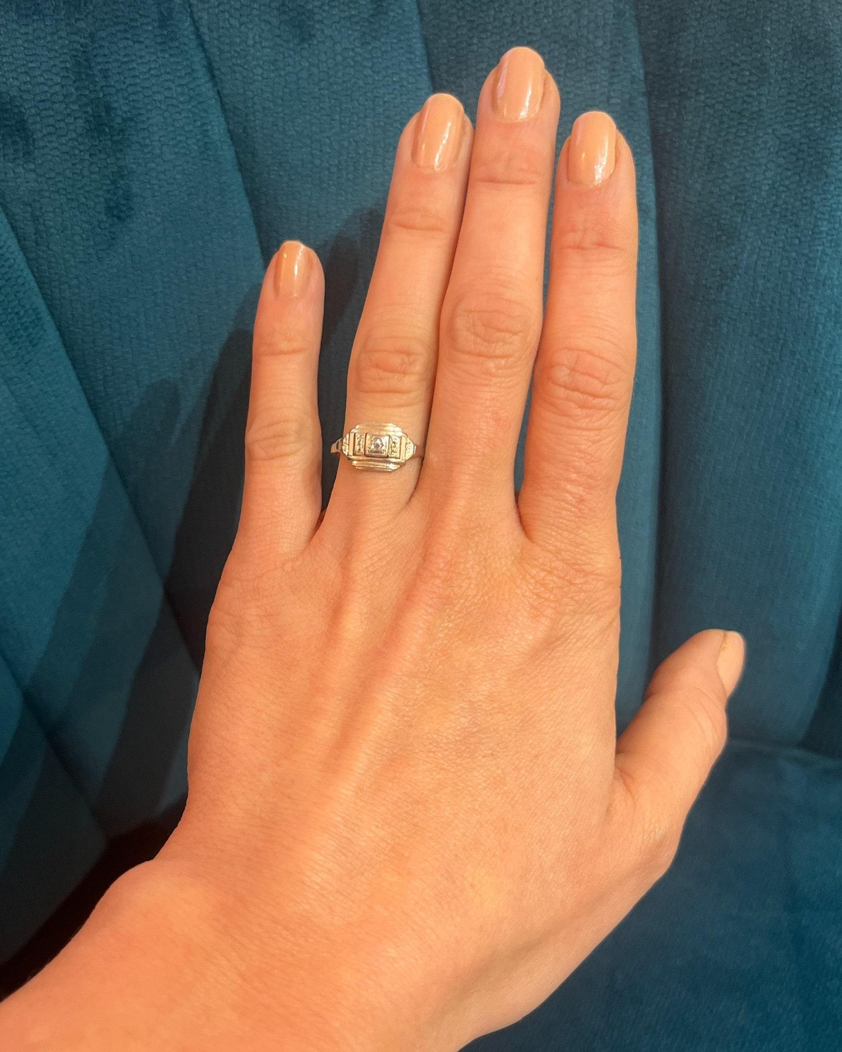 Bague Art - déco diamant "Philipia" - Elliade Paris