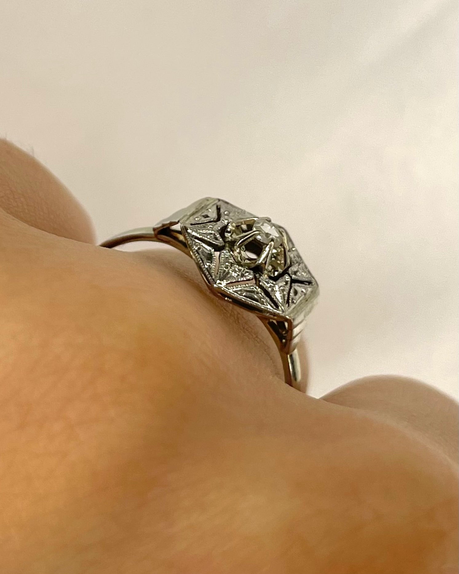 Bague Art Déco Diamant "Romane" - Elliade Paris